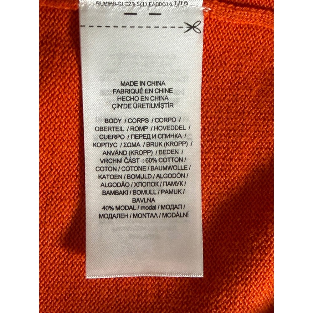 Lauren Ralph Lauren Orange Crewneck Sweater 3X Cotton Modal Knit Plus Size - Picture 6 of 7